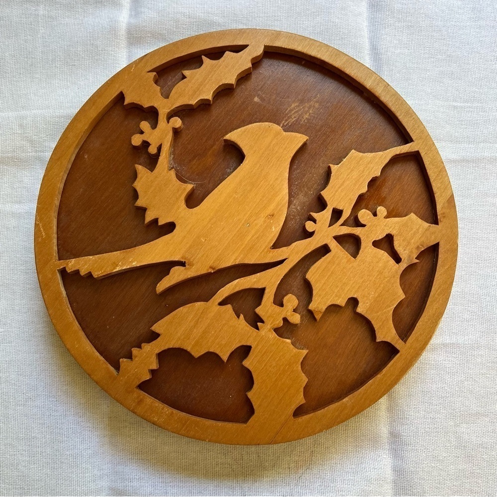 Ken Kimball Wood Cutout Detailed Cardinal Bird & Branch Wall Art